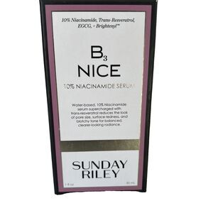 Sunday Riley B3 Nice 10% Niacinamide Serum 1 fl oz / 30ml Full Size NEW IN BOX